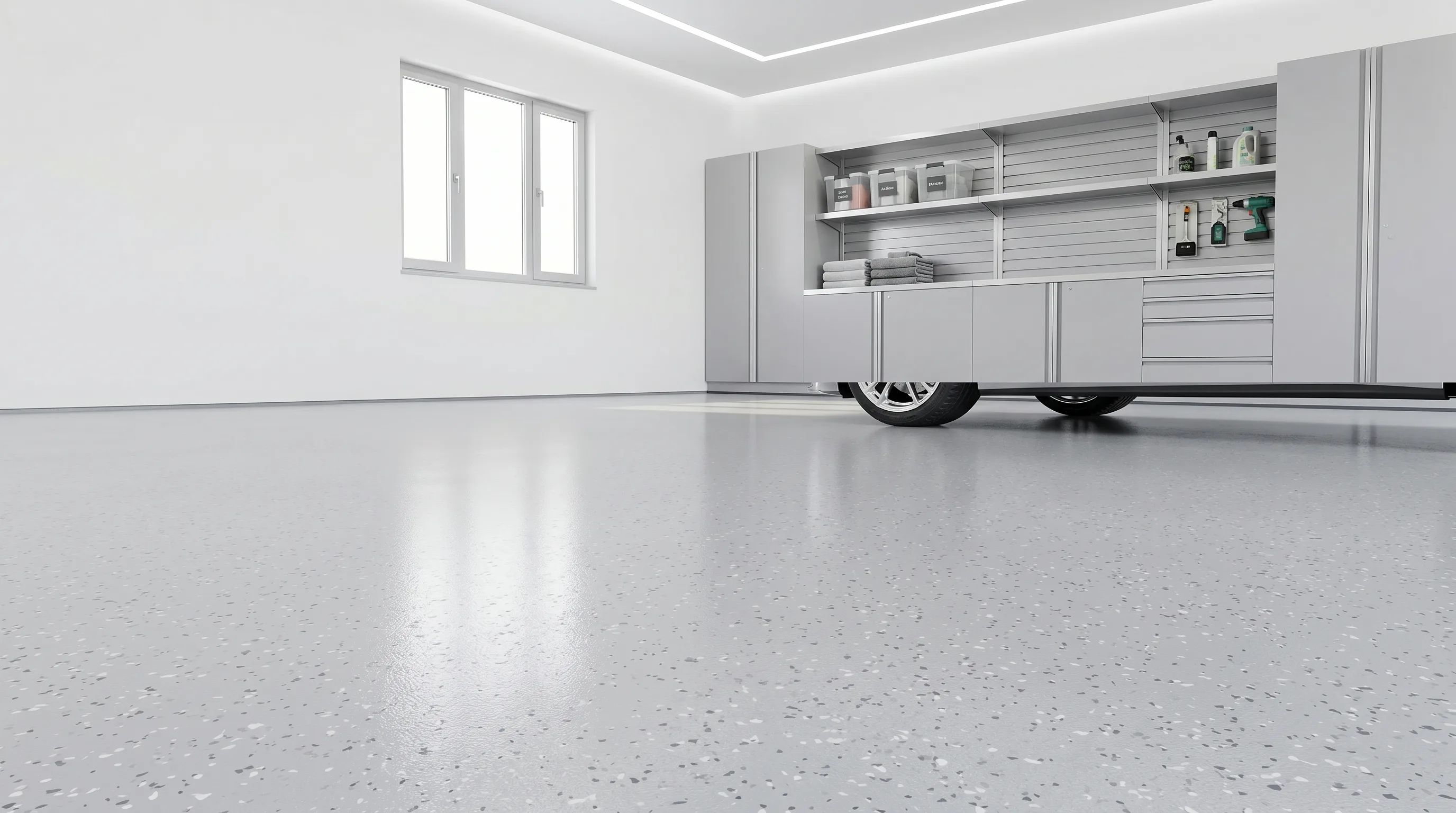 Epoxidharz Bodenbeschichtung in einer modernen Garage